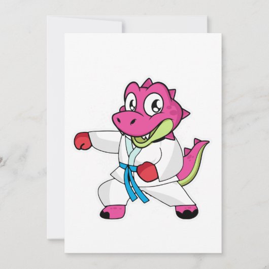 Martial Arts Dinosaur Girl Kaart (Voorkant)
