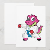 Martial Arts Dinosaur Girl Kaart (Voorkant / Achterkant)