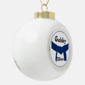 Martial Arts donkerblauwe riem rang Keramische Bal Ornament (Links)