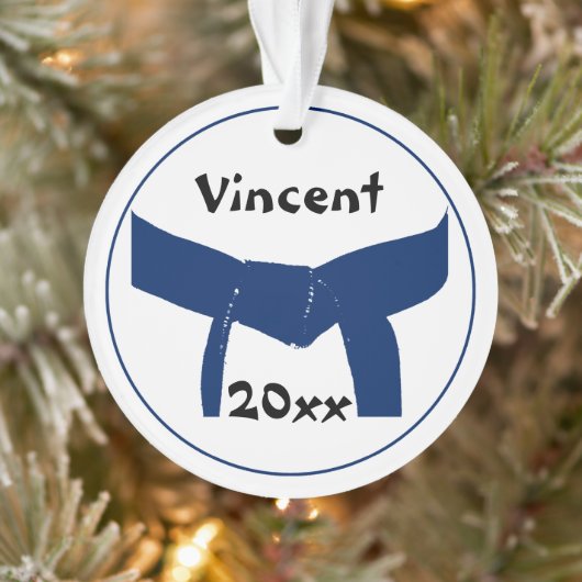 Martial Arts donkerblauwe riem rang Ornament (Boom)