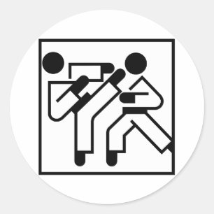 Martial Arts Figures Ronde Sticker