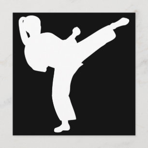 Martial Arts Girl Birthday Party Kaart