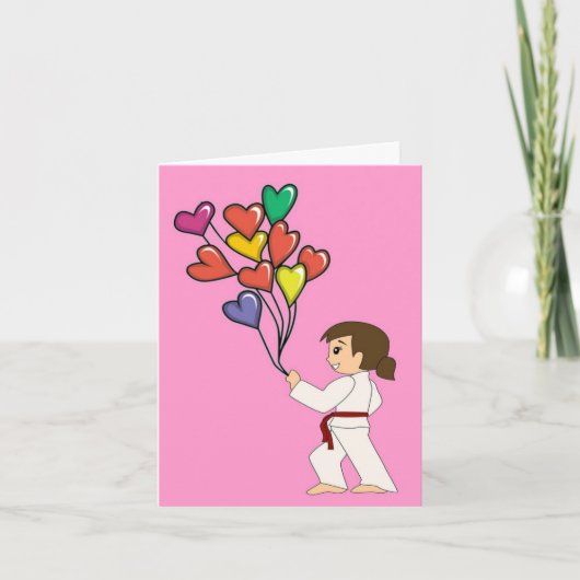 Martial Arts Girl Valentine Cartes (Devant)