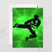 Martial Arts Green Lightning Man Briefkaart (Voorkant / Achterkant)