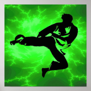 Martial Arts Green Lightning poster (man)