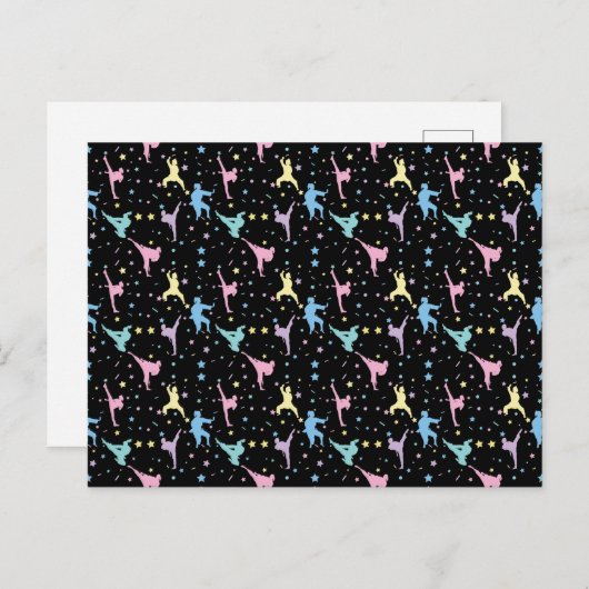 Martial Arts Karate Abstracte Stars Sparkles Briefkaart (Voorkant / Achterkant)