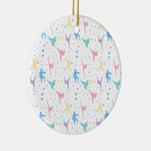 Martial Arts Karate Abstracte Stars Sparkles Keramisch Ornament (Rechts)