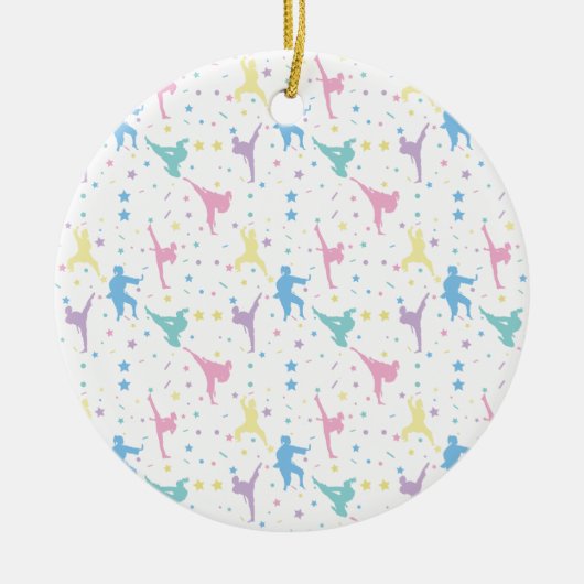 Martial Arts Karate Abstracte Stars Sparkles Keramisch Ornament (Voorkant)