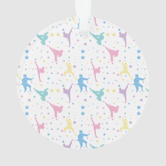 Martial Arts Karate Abstracte Stars Sparkles Ornament (achterkant)