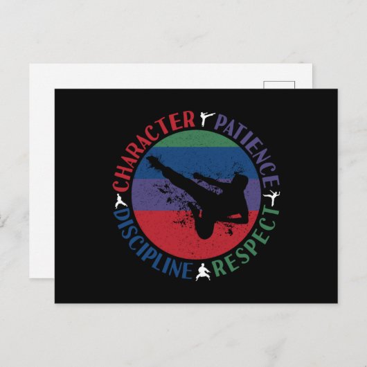 Martial Arts - Karate Core Values Briefkaart (Voorkant / Achterkant)
