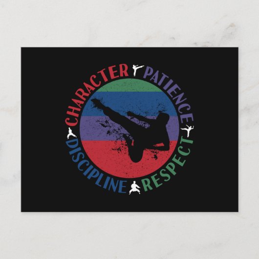 Martial Arts - Karate Core Values Briefkaart (Voorkant)