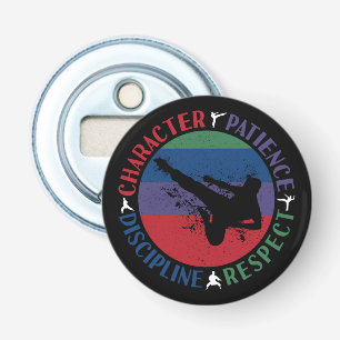 Martial Arts - Karate Core Values Button Flesopener