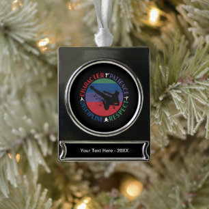 Martial Arts - Karate Core Values Verzilverd Banner Ornament