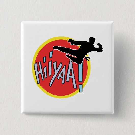 Martial Arts Karate Kind Vierkante Button 5,1 Cm (Voorkant)