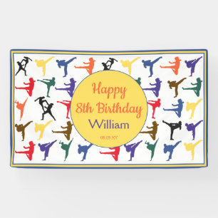 Martial Arts Karate Kinder Happy 8th Verjaardagsba Spandoek