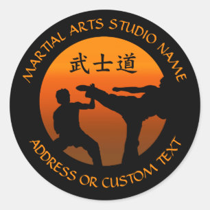 Martial Arts Karate Taekwondo Kung Fu Studio Owner Ronde Sticker