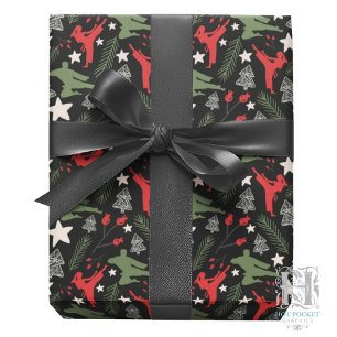 Martial Arts Kerst Inpakpapier