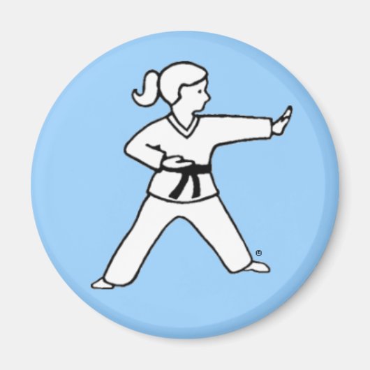 Martial Arts Kid 4 aimant bleu clair (Devant)