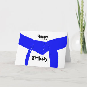 Martial Arts Light Belt Bleu Carte d'anniversaire