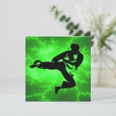 Martial Arts Lightning Invitations Kaart (Staand voorkant)