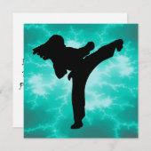 Martial Arts Lightning Invitations Kaart (Voorkant / Achterkant)