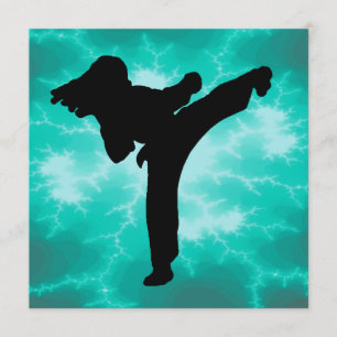 Martial Arts Lightning Invitations Kaart