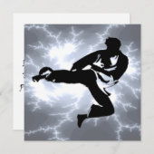 Martial Arts Lightning Invitations Kaart (Voorkant / Achterkant)