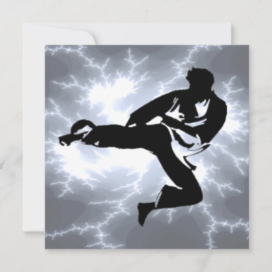 Martial Arts Lightning Invitations Kaart (Voorkant)