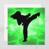 Martial Arts Lightning Invitations Kaart (Voorkant / Achterkant)