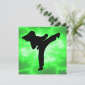 Martial Arts Lightning Invitations Kaart (Staand voorkant)