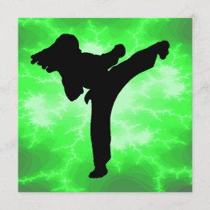 Martial Arts Lightning Invitations Kaart