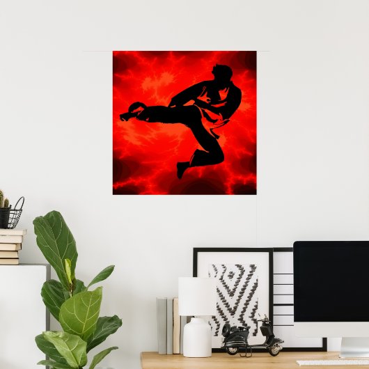 Martial Arts man Red Lightning poster (Thuiskantoor)