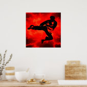 Martial Arts man Red Lightning poster (Cuisine)