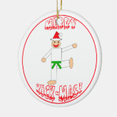 Martial Arts Merry Kick Mas Green Belt Keramisch Ornament (Links)