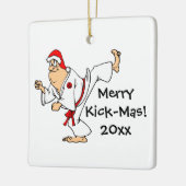 Martial Arts Merry Kick-Mas Kerstmis Keramisch Ornament (Links)