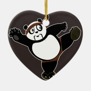 Martial Arts Panda 2 - Bruin Keramisch Ornament