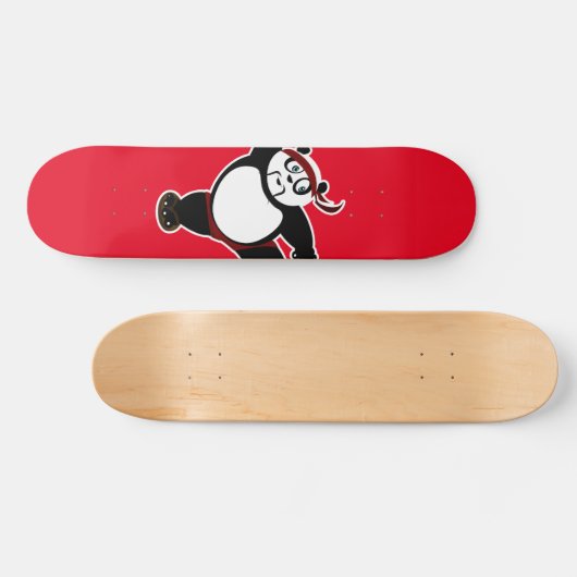 Martial Arts Panda - Rood Skateboard (Horizontaal)