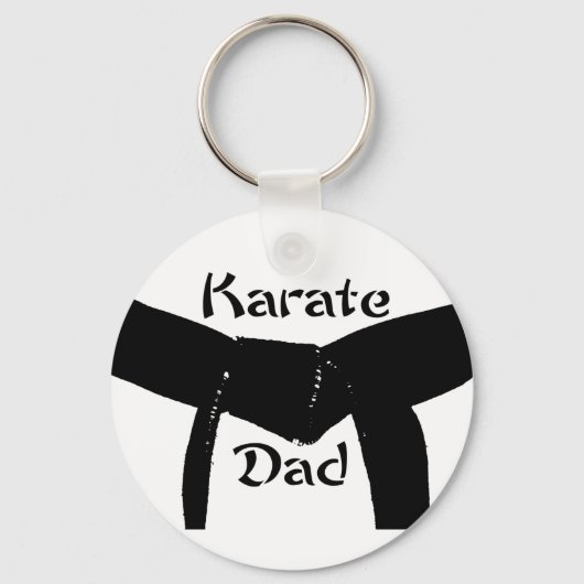 Martial Arts Plain Black Belt Karate Dad Sleutelha Sleutelhanger (Voorkant)