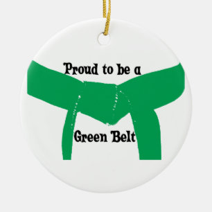 Martial Arts Proud om een groene gordel te worden Keramisch Ornament