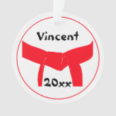Martial Arts Red Belt dateert Ornament (voorkant)