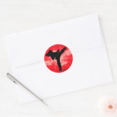 Martial Arts Red Lightning vrouw Ronde Sticker (Envelop)