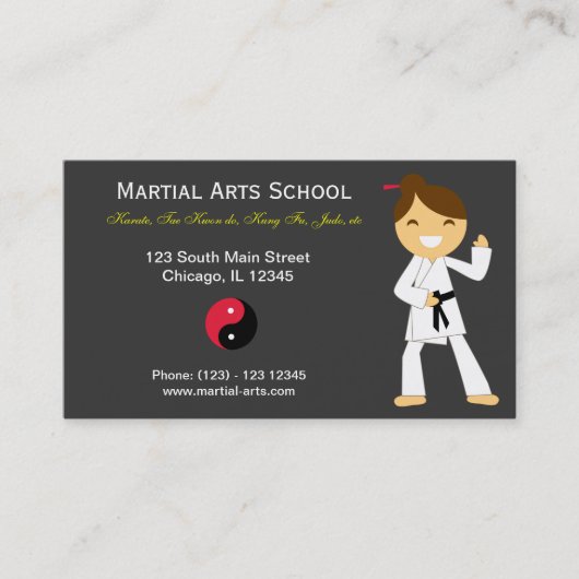 Martial Arts School Visitekaartje (Voorkant)