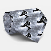 Martial Arts Silver Lightning man Stropdas (Opgerold)