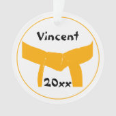 Martial Arts Sinaasappels riem gedateerd Ornament (voorkant)