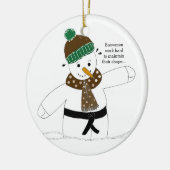 Martial Arts Snowman Keramisch Ornament (Links)