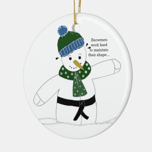Martial Arts Snowman Keramisch Ornament (Links)