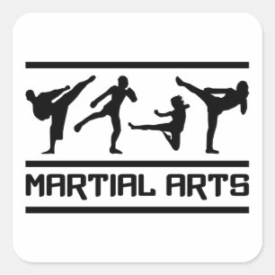 Martial Arts stickers, aanpasbaar Vierkante Sticker