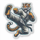 Martial Arts Tijger Sticker (Voorkant)