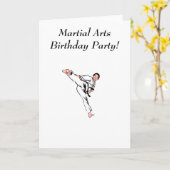 Martial Arts Verjaardagsfeest Kaart (Gele Bloem)