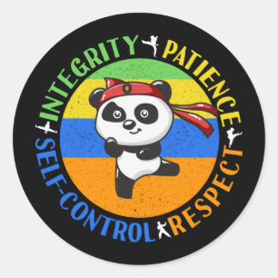 Martial Arts Waarden - Jongens Karate Mindset Ronde Sticker